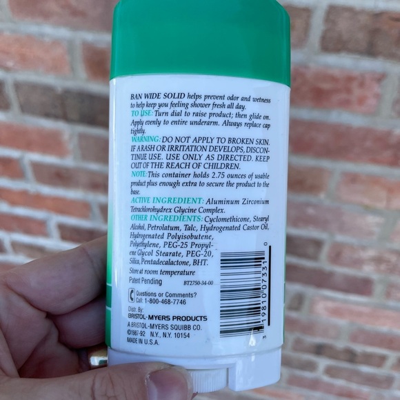 ban Wide Solid Deodorant Anti-perspirant Unscented NEW NOS 1987-1992 HTF - Picture 2 of 3